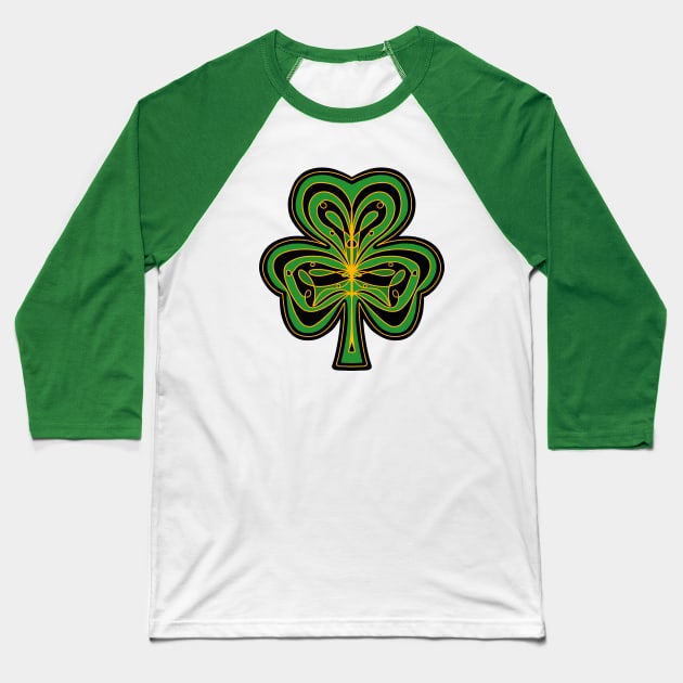 GREEN Shamrock St Patricks Day Baseball T-Shirt by SartorisArt1